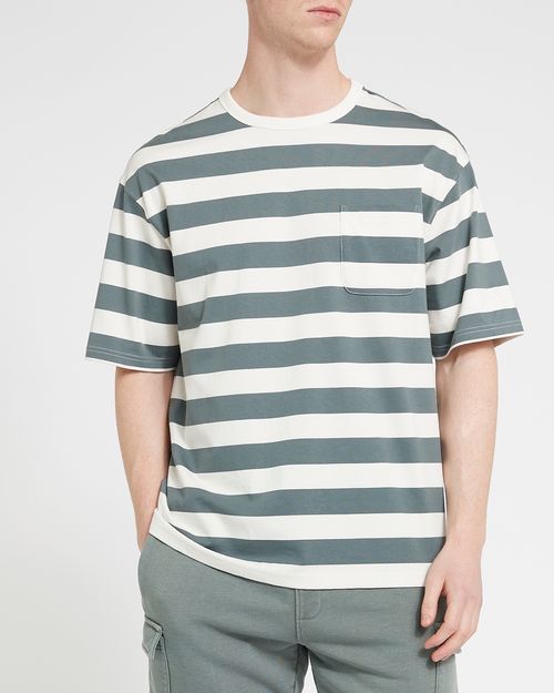 Relaxed Fit Stripe Washed T-Shirt