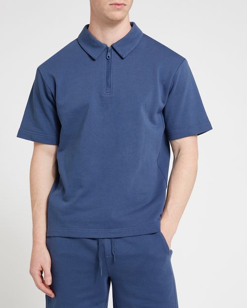 Rib Panel Fleece Polo