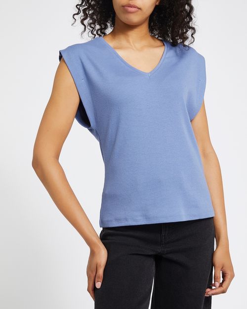Ribbed V-Neck T-Shirt
