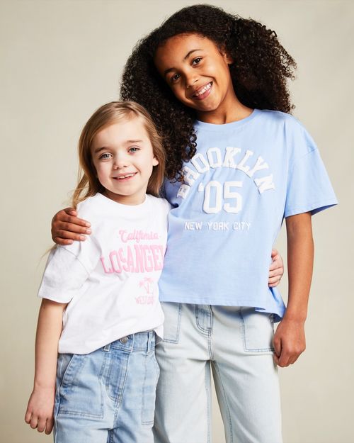 Printed Curved Hem T-Shirt (2-14 Years)