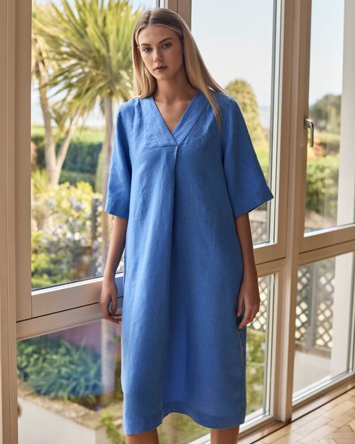 Carolyn Donnelly The Edit V-Neck Linen Dress