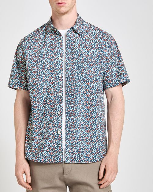 Printed Cotton Slub Shirt