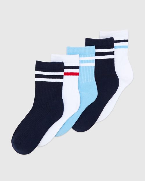 Colour Crew Socks - Pack Of 5