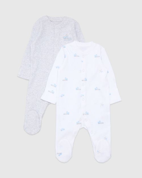 Train Sleepsuit - Pack Of 2 (Newborn-12 Months)