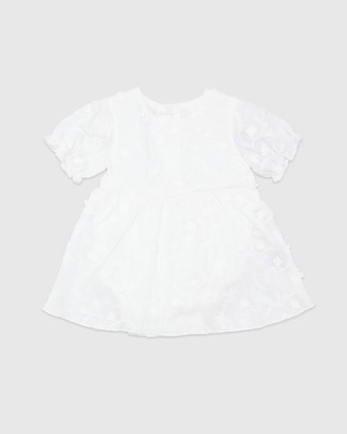White Floral Dress (Newborn-12 Months)