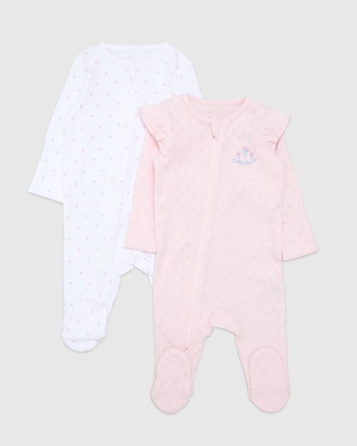 Floral Sleepsuit - Pack Of 2 (Newborn-12 Months)