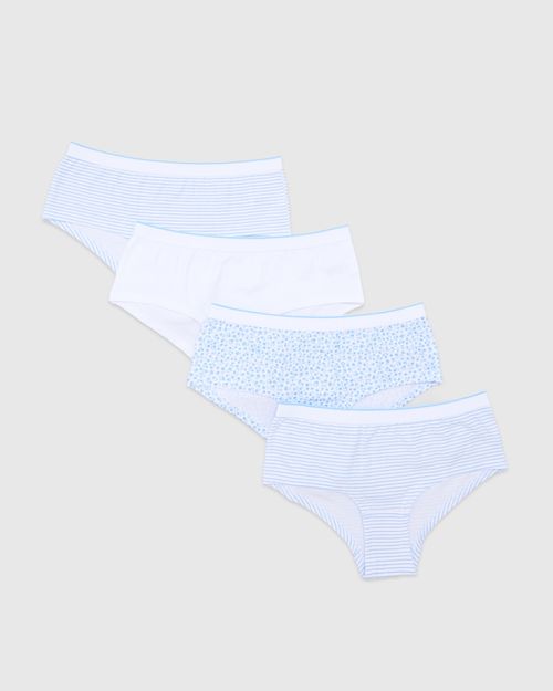 Girls Cotton Rich Shorts - Pack Of 4 - (2-14 Years)