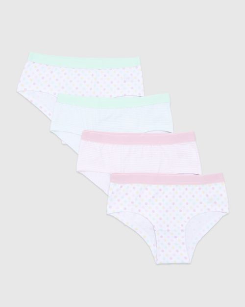 Girls Cotton Rich Shorts - Pack Of 4 - (2-14 Years)
