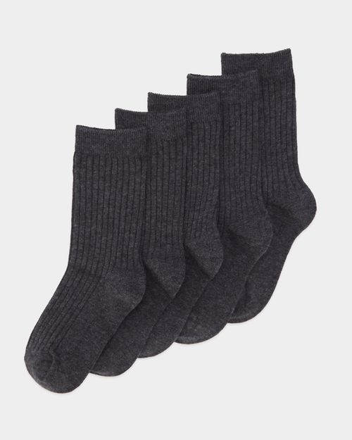 School Rib Comfort Socks - Pack Of 5