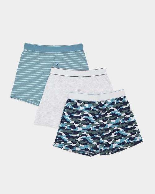 Boys Loose Fit Jersey Boxers - Pack Of 3 (3-14 Years)