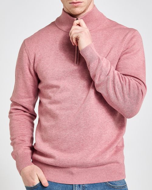 Cotton Quarter Zip Jumper