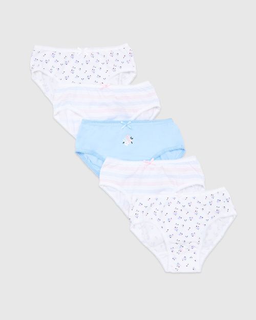 Girls Briefs - Pack Of 5 (2-14 Years)
