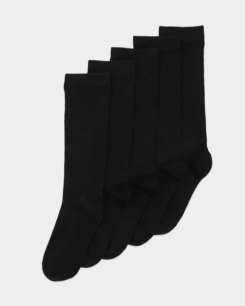 Girls Cotton Rich Knee High Socks - Pack Of 5