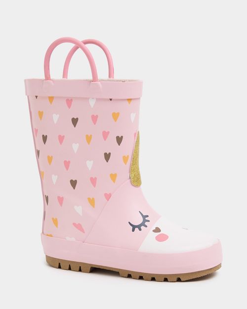 Girls 3D Wellie (Size 4 Infant-2)