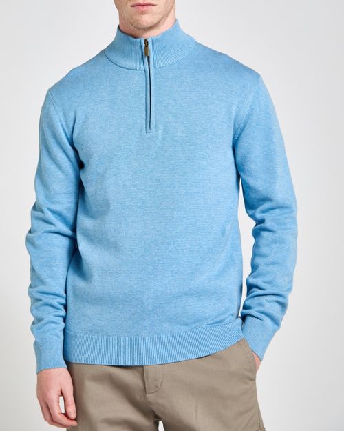 Cotton Quarter Zip Jumper