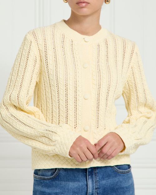 Gallery Lucia Pointelle Knit Cardigan