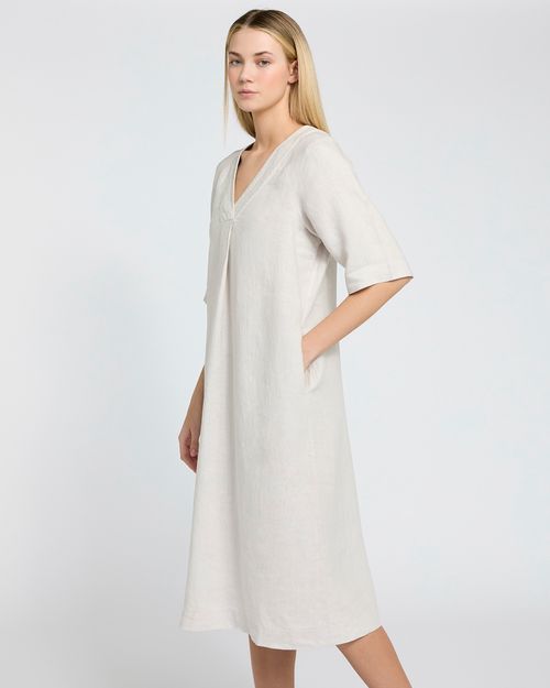 Carolyn Donnelly The Edit V-Neck Linen Dress
