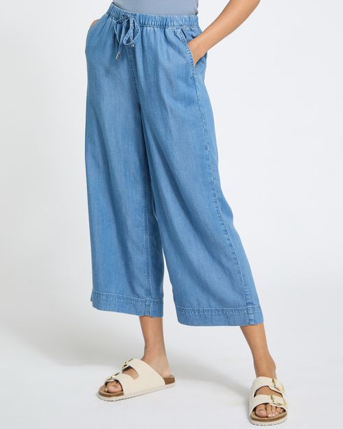 Soft Wide Leg Crop Trousers