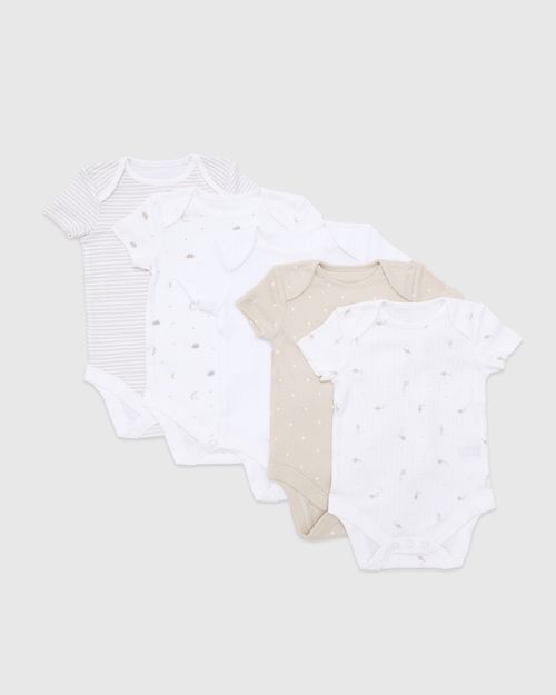 Pure Cotton Bodysuit - Pack Of 5 (Newborn-9 Months)