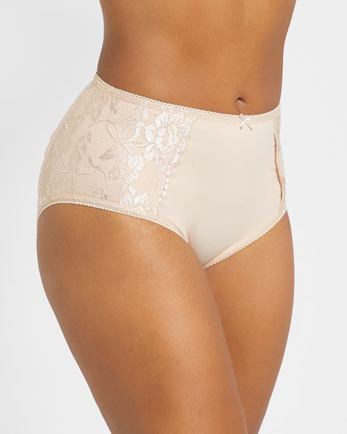 High Rise Cotton Lace Full Brief