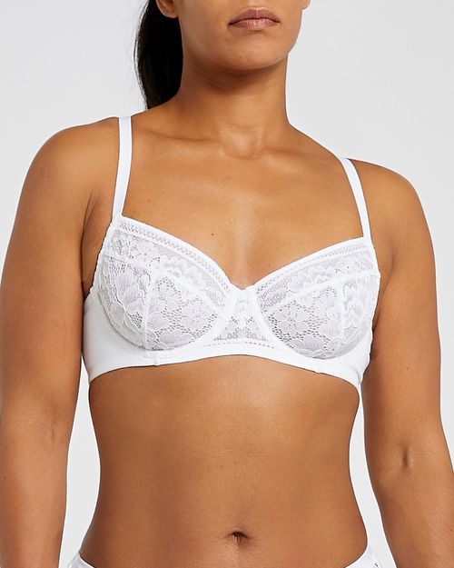 Cotton Lace Wired Non Padded Bra