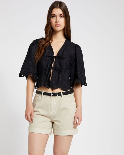 Savida Arti Belted Denim Shorts