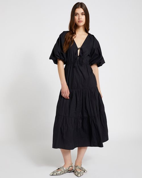 Savida Charli Tie Front Poplin Dress