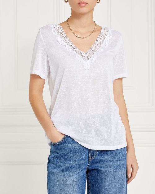Gallery Freida Lace Linen Look T-Shirt