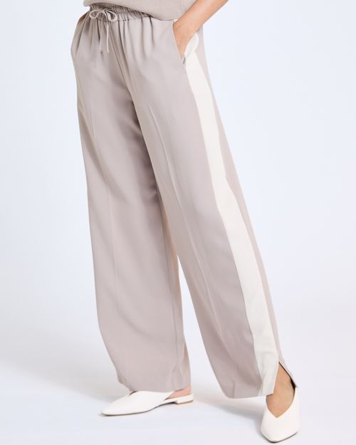 Colour Block Wide Leg Trousers