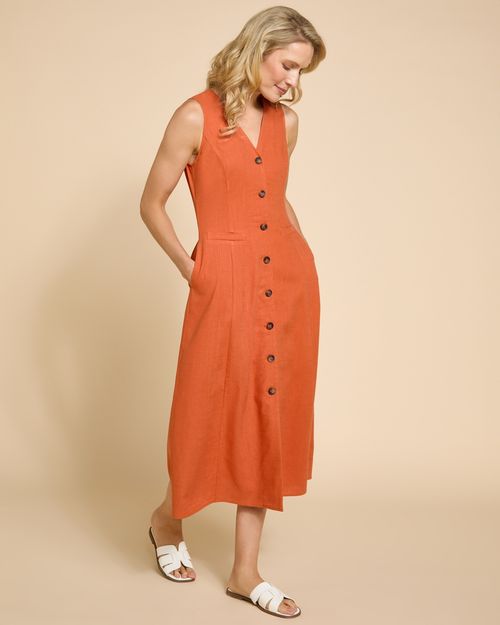 Paul Costelloe Living Studio Rust Button Dress