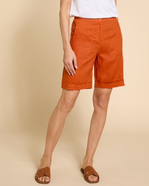 Paul Costelloe Living Studio Rust 100% Linen Shorts