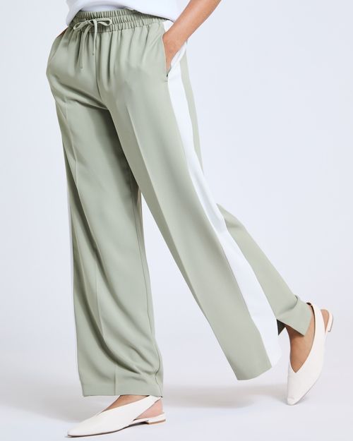 Colour Block Wide Leg Trousers