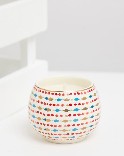 Carolyn Donnelly Eclectic Small Ceramic Round Candle