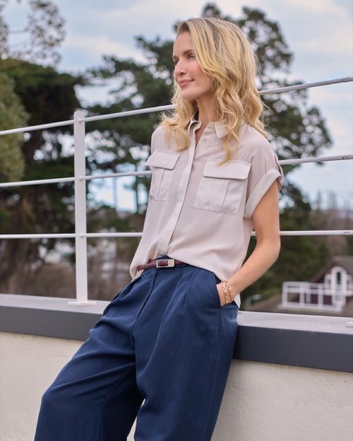 Paul Costelloe Living Studio Stone Pocket Blouse