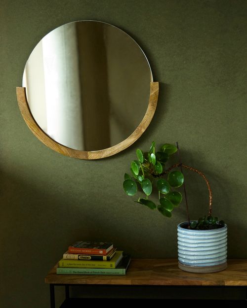 Helen James Considered Greta Half Wood Mirror