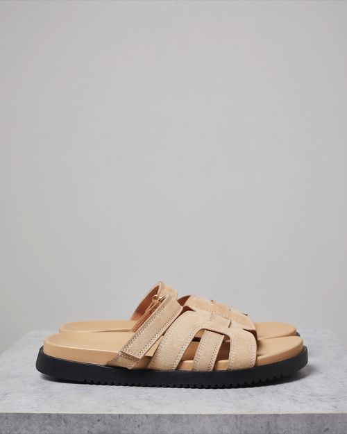 H-Front Strap Slider Sandals