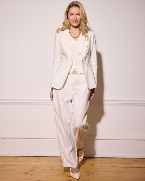 Paul Costelloe Living Studio Ivory Linen Suit Trousers