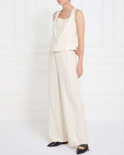 Gallery Pinstripe Linen Blend Trousers