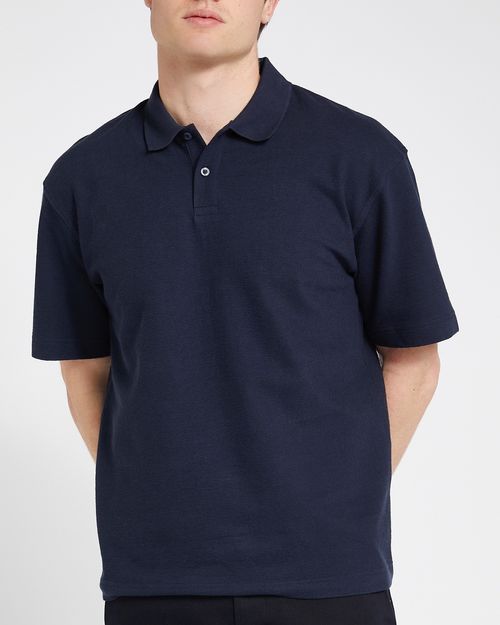Textured Relaxed Fit Polo