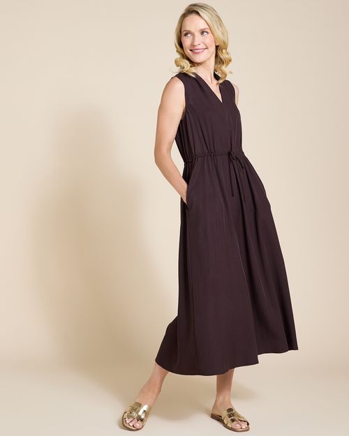Paul Costelloe Living Studio Brown Lyocell Sleeveless Dress