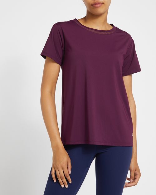 Mesh Mix Open Back T-Shirt
