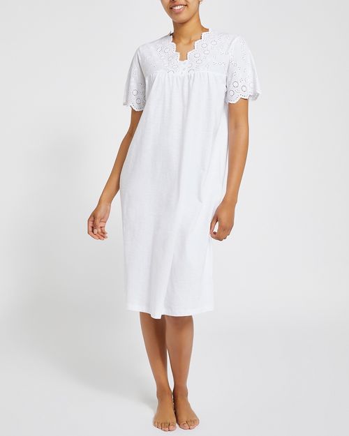 Broidery Shortsleeve Nightdress