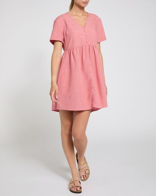 Linen Blend Mini Dress