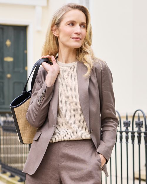 Paul Costelloe Living Studio Khaki Linen Blazer