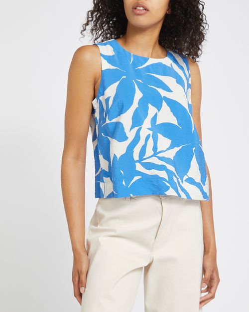 Printed Sleeveless Shell Top