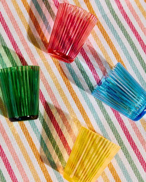 Multicolour Ribbed Tumblers - Pack Of 4