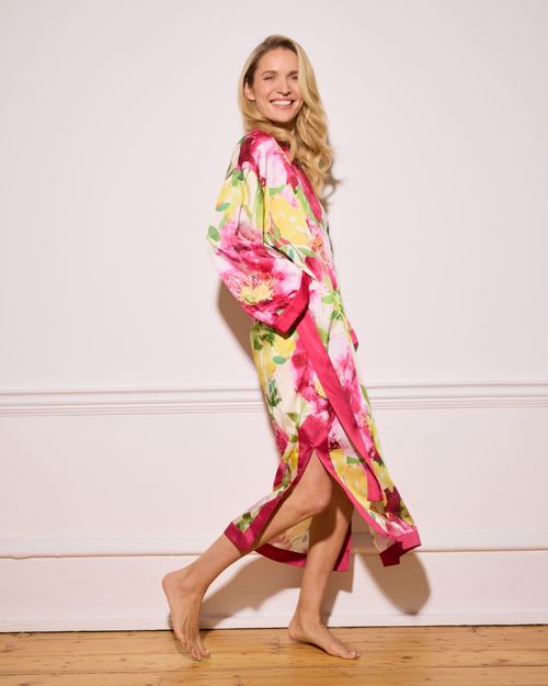 Paul Costelloe Living Studio Pink And Yellow Floral Kaftan