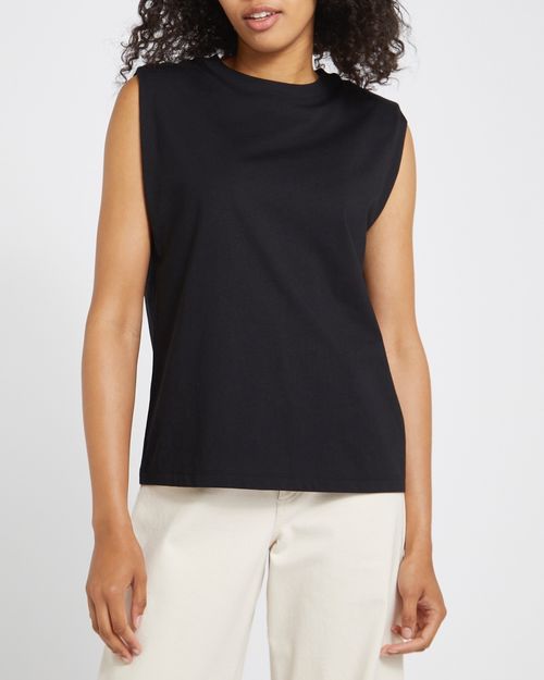 Cotton Shoulder Pad T-Shirt