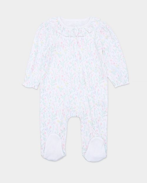 Floral Collar Sleepsuit (Newborn-12 Months)