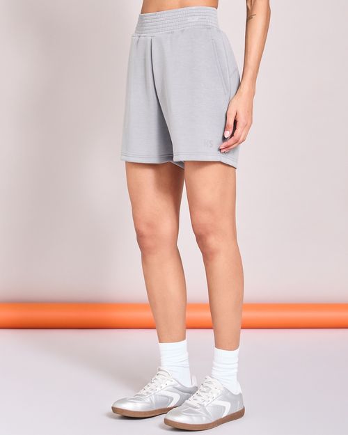 Helen Steele Soft Touch Grey Modal Gathered Waist Shorts